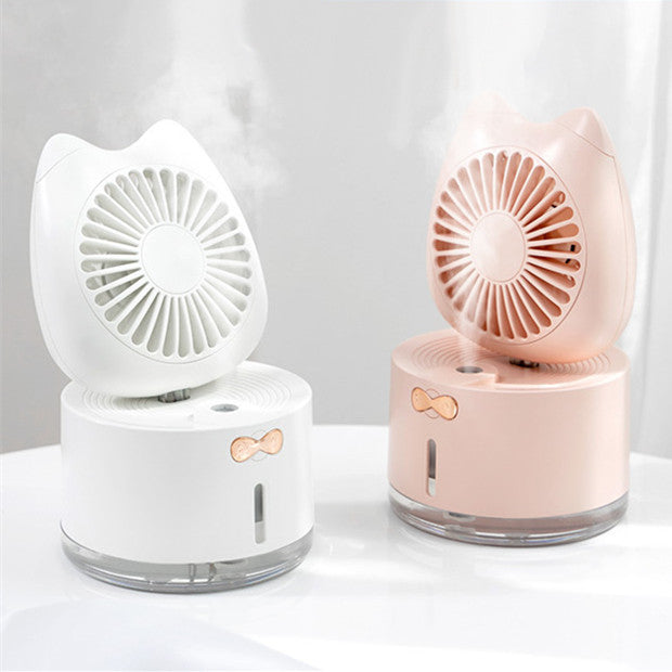 

Ventilator cu umidificator mini, de vară, în formă de pisică, cu încărcare prin USB