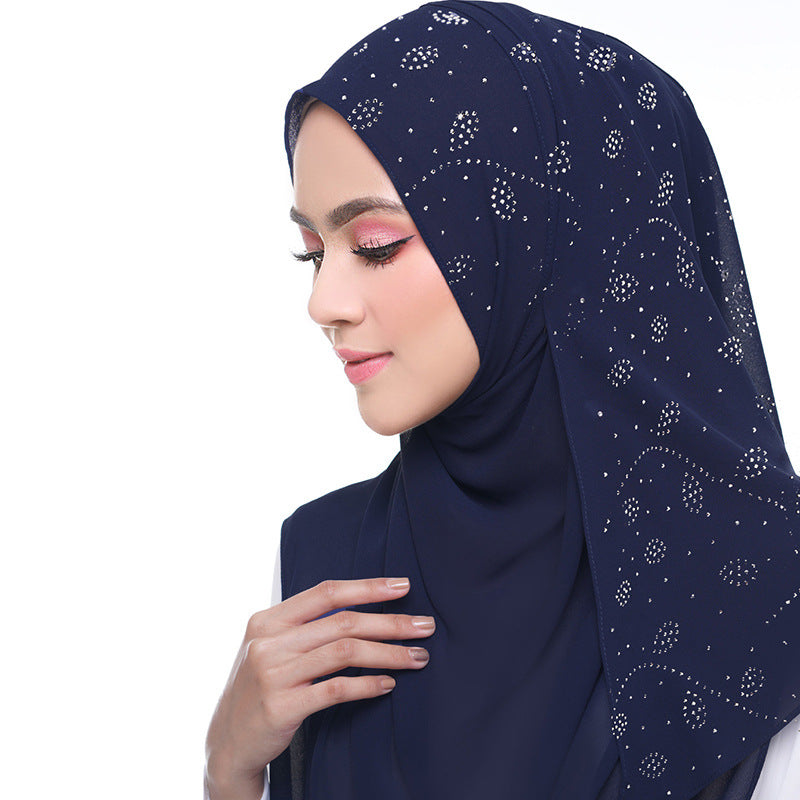 

Eșarfă model nou pentru femei, hijab din material delicat, șal lung în stil musulman, eșarfă strălucitoare