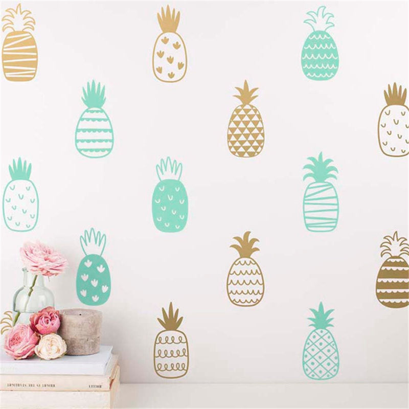 Sticker de perete cu ananas, stil art deco, din vinil, din gama DIY, Do It Yourself, Fa tu singur, ideal pentru decorarea camerei copilului, arta unica, deosebita, stil tatuaj, autocolante decorative pentru pereti