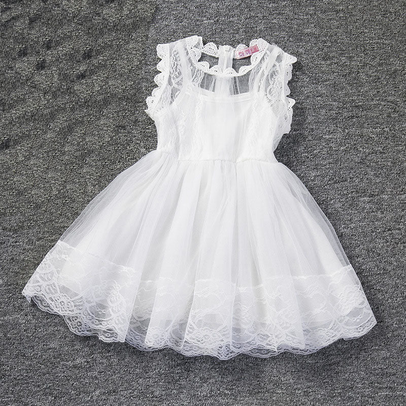 Rochita pentru fetite mici, model floral cu dantela si fusta tutu, o rochita de printesa pentru botez, nunta, petrecere
