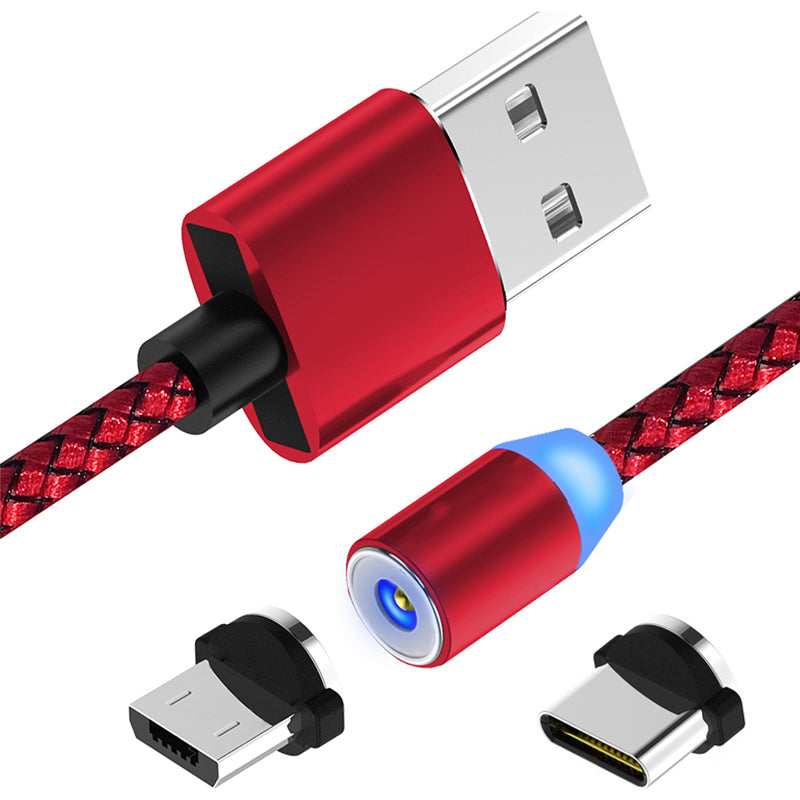 Cablu de date sau de incarcare USB, cu me?a din nylon impletit 360 de grade, magnetic micro tip c