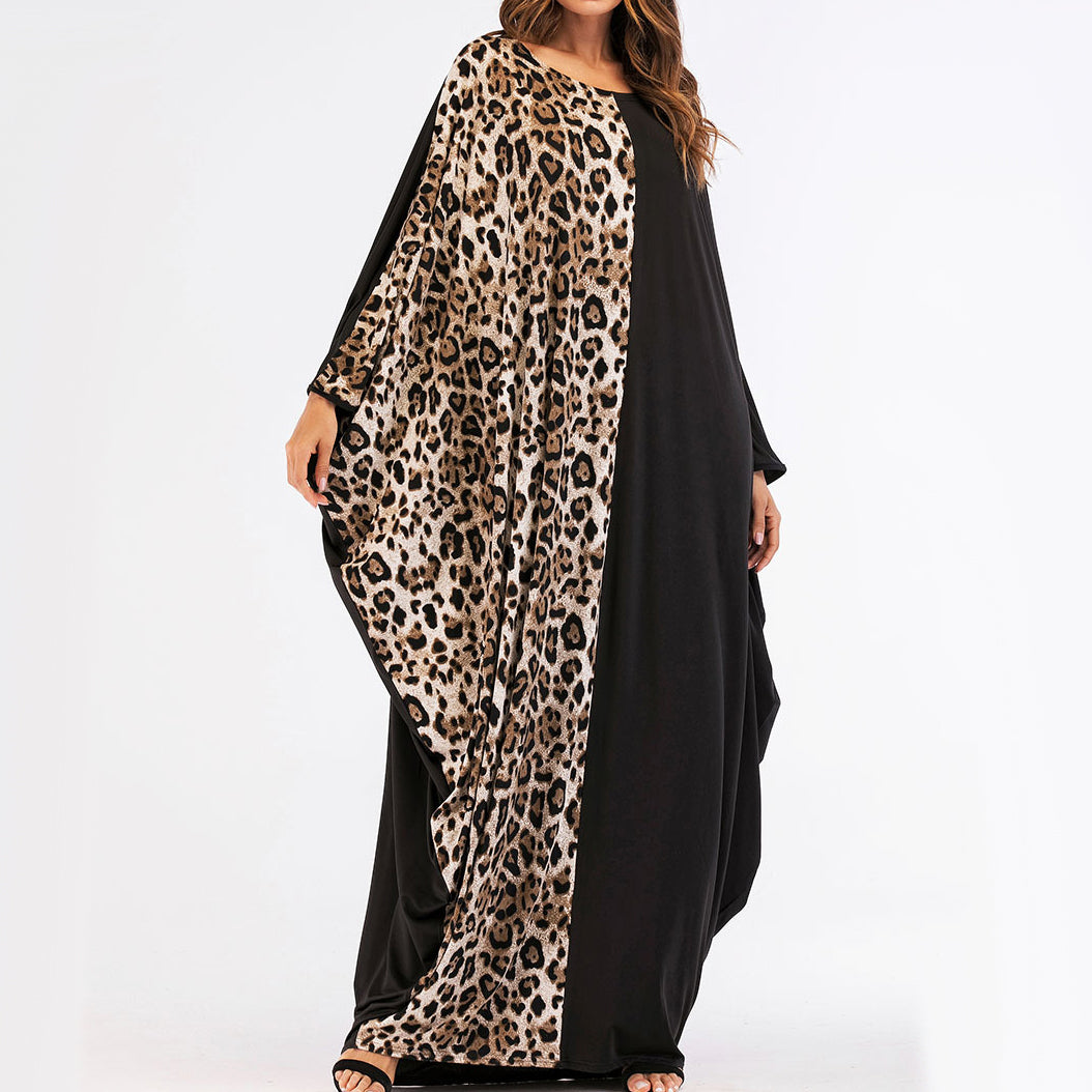 Rochie Leopard Loose Maxi Swing de Serviciu, Stil Simplu Boho, De zi, De Iesit