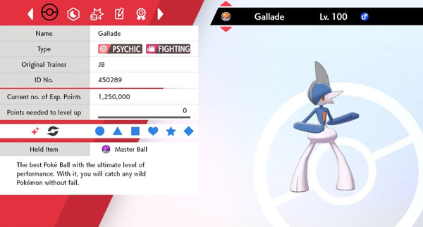 Shiny Gallade Pokemon Sword And Shield 6iv Pokemon Shiny Pokemon