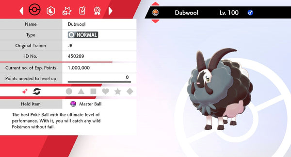 Shiny Dubwool Pokemon Sword And Shield 6iv Pokemon Shiny Pokemon