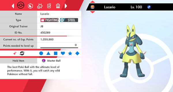 Shiny Lucario Pokemon Sword And Shield 6iv Pokemon Shiny Pokemon