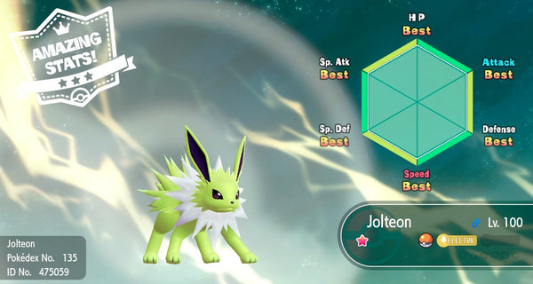 Shiny Jolteon Pokemon Lets Go 6iv Pokemon Shiny Pokemon