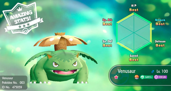 Shiny Venusaur Pokemon Let S Go 6iv Pokemon Shiny Pokemon