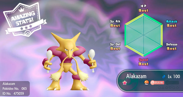 Shiny Alakazam Pokemon Lets Go 6iv Pokemon Shiny Pokemon