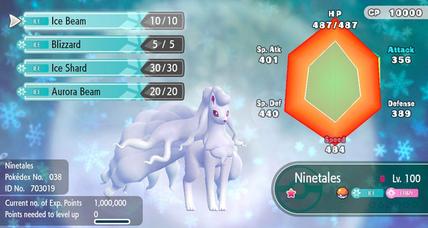 Shiny Alolan Ninetales Pokemon Let S Go 6iv Pokemon Shiny Pokemon