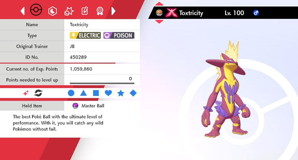 Shiny Gigantamax Amped Toxtricity Pokemon Sword And Shield 6iv Pokemon