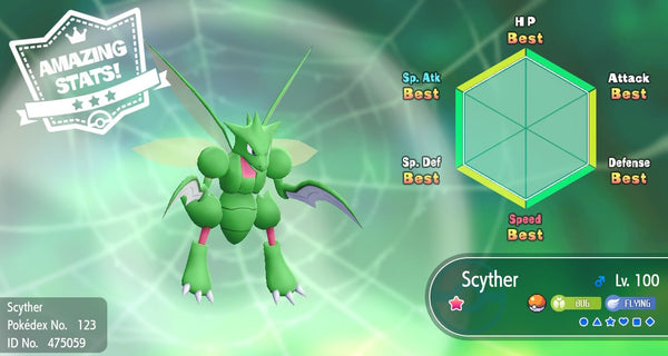 Shiny Scyther Pokemon Lets Go 6iv Pokemon Shiny Pokemon