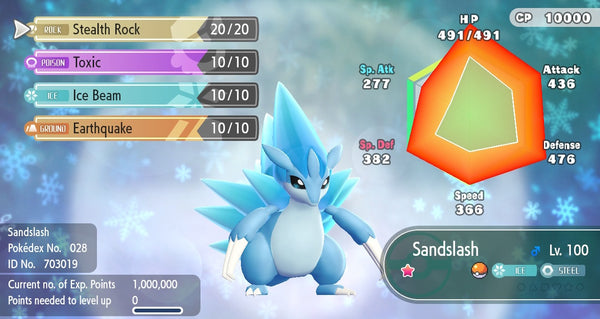 Shiny Alolan Sandslash Pokemon Lets Go 6iv Pokemon Shiny Pokemon