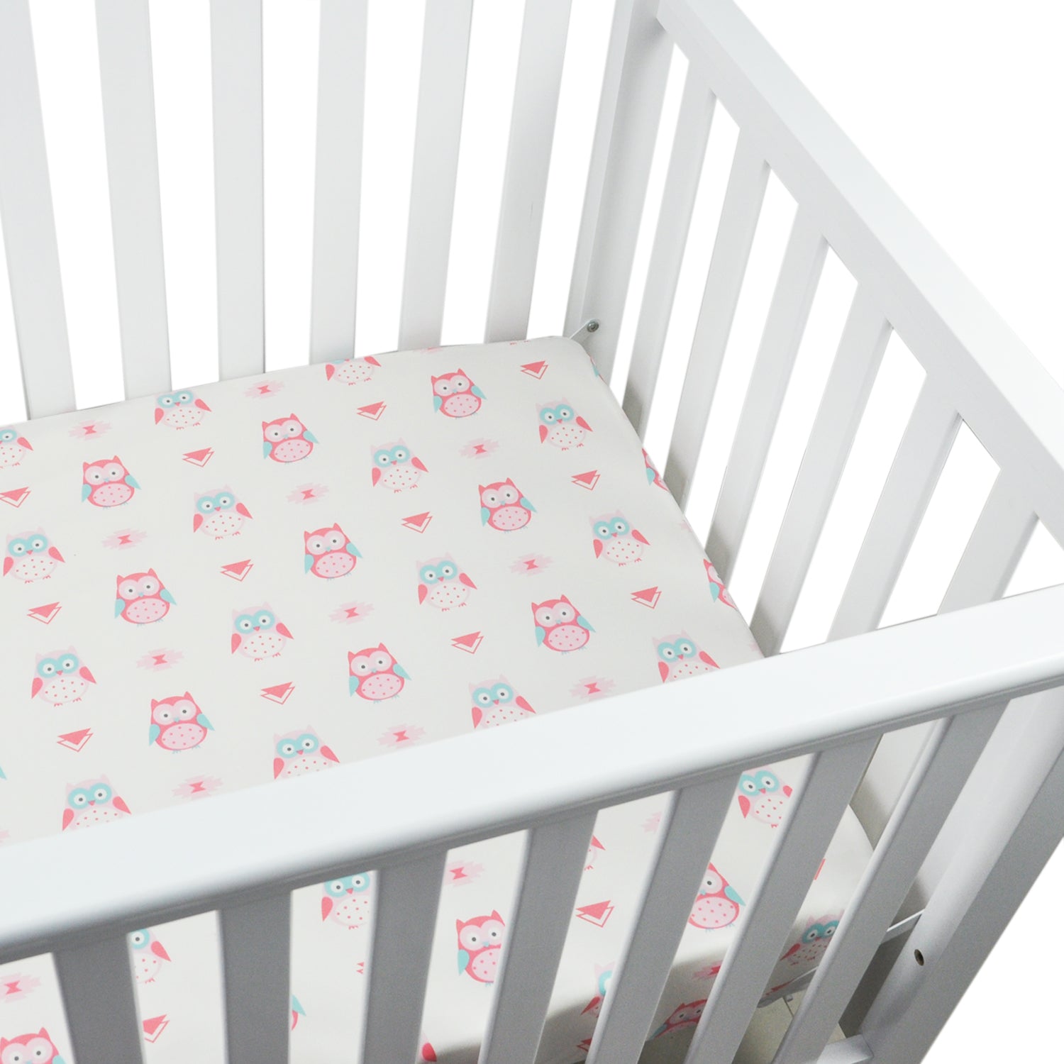 Crib Sheets Soft Stretchy Jersey Knit Pink Owl&Dot BORITAR