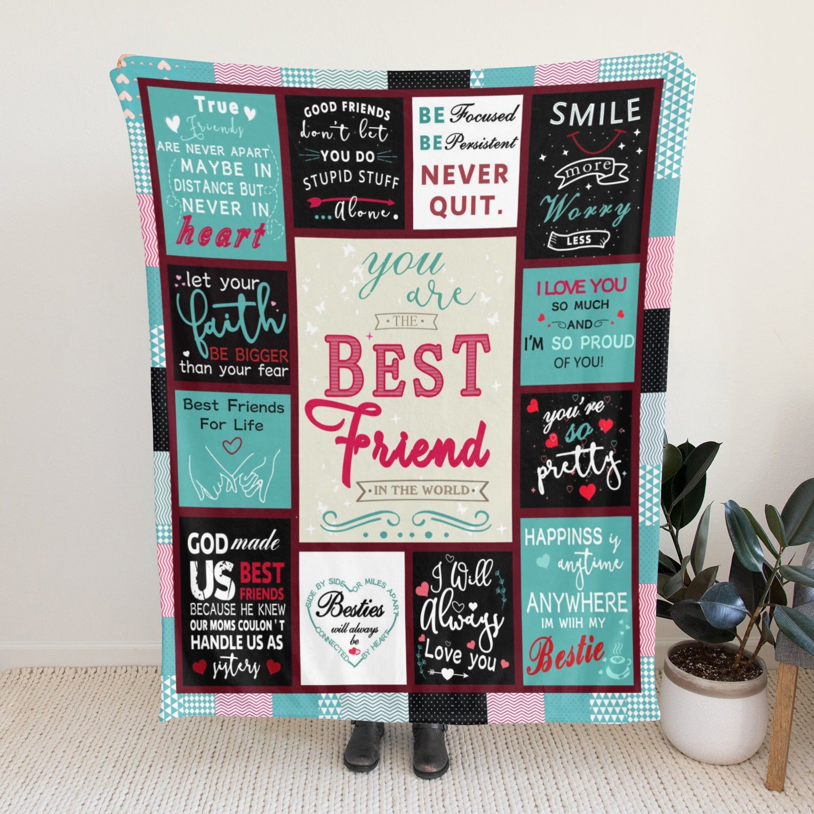 Bestie Blanket, Best Friend Birthday Gifts, Sister Throw Blanket Graduation Gifts Ideas for Women, Friendship Unique Gifts