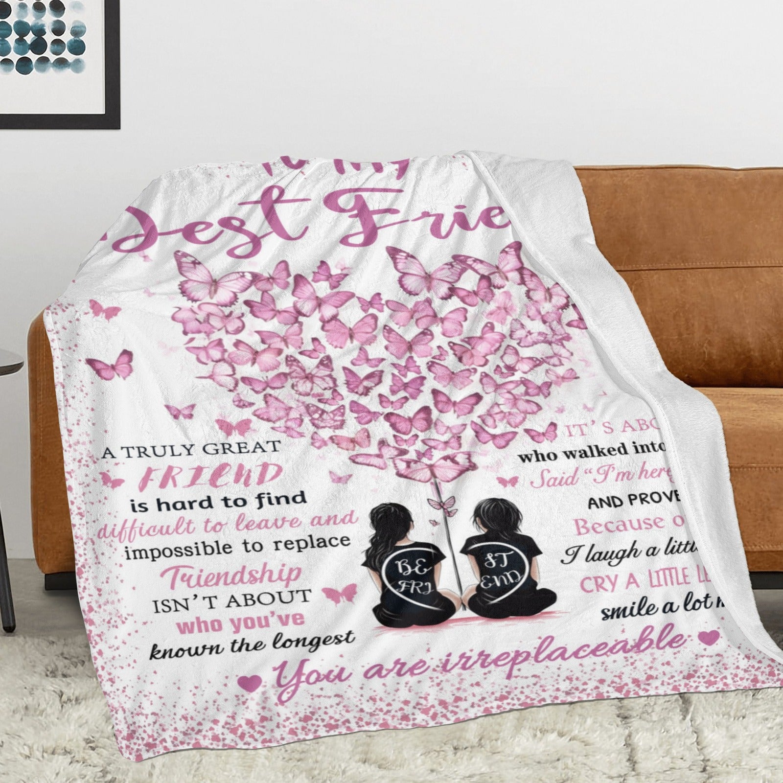 Bestie Blanket, Best Friend Birthday Gifts, Sister Throw Blanket Graduation Gifts Ideas for Women, Friendship Unique Gifts