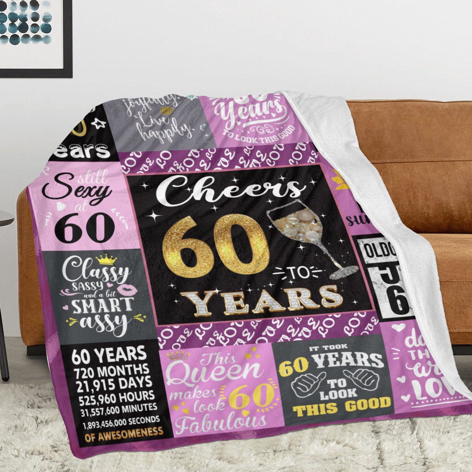 Birthday Gifts for Women Blanket, Happy Birthday Decorations Throw for Girls Her Friend Mom Sister Grandma Wife