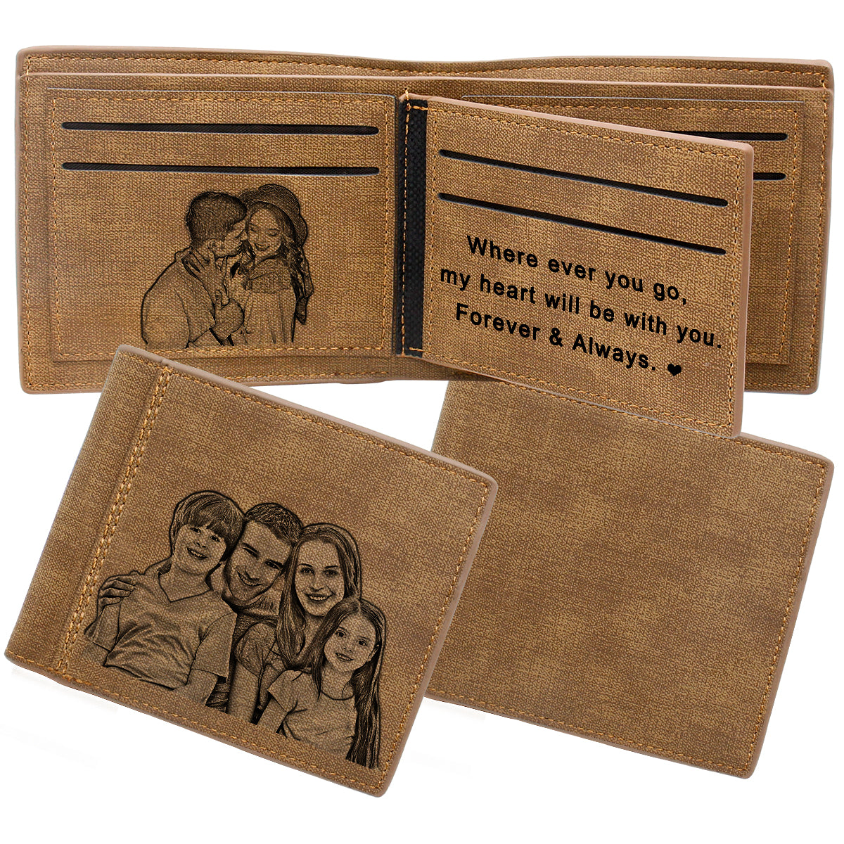 Custom Engraved Wallet, Personalized Photo RFID Wallets for Men ...