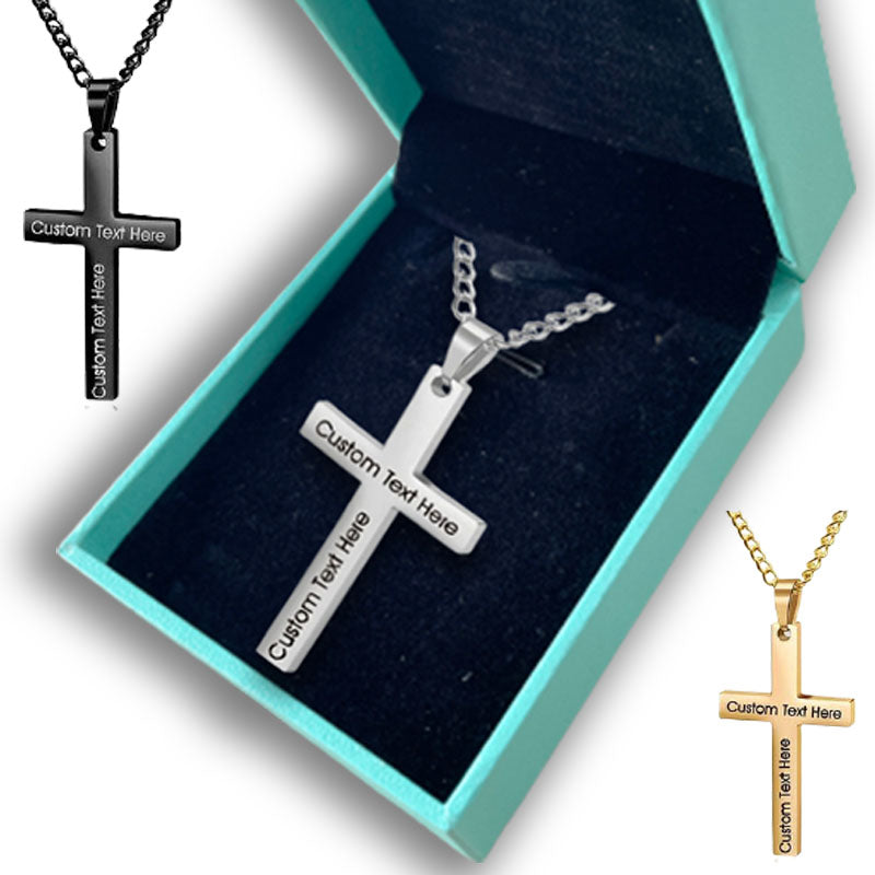 custom cross necklace for guys