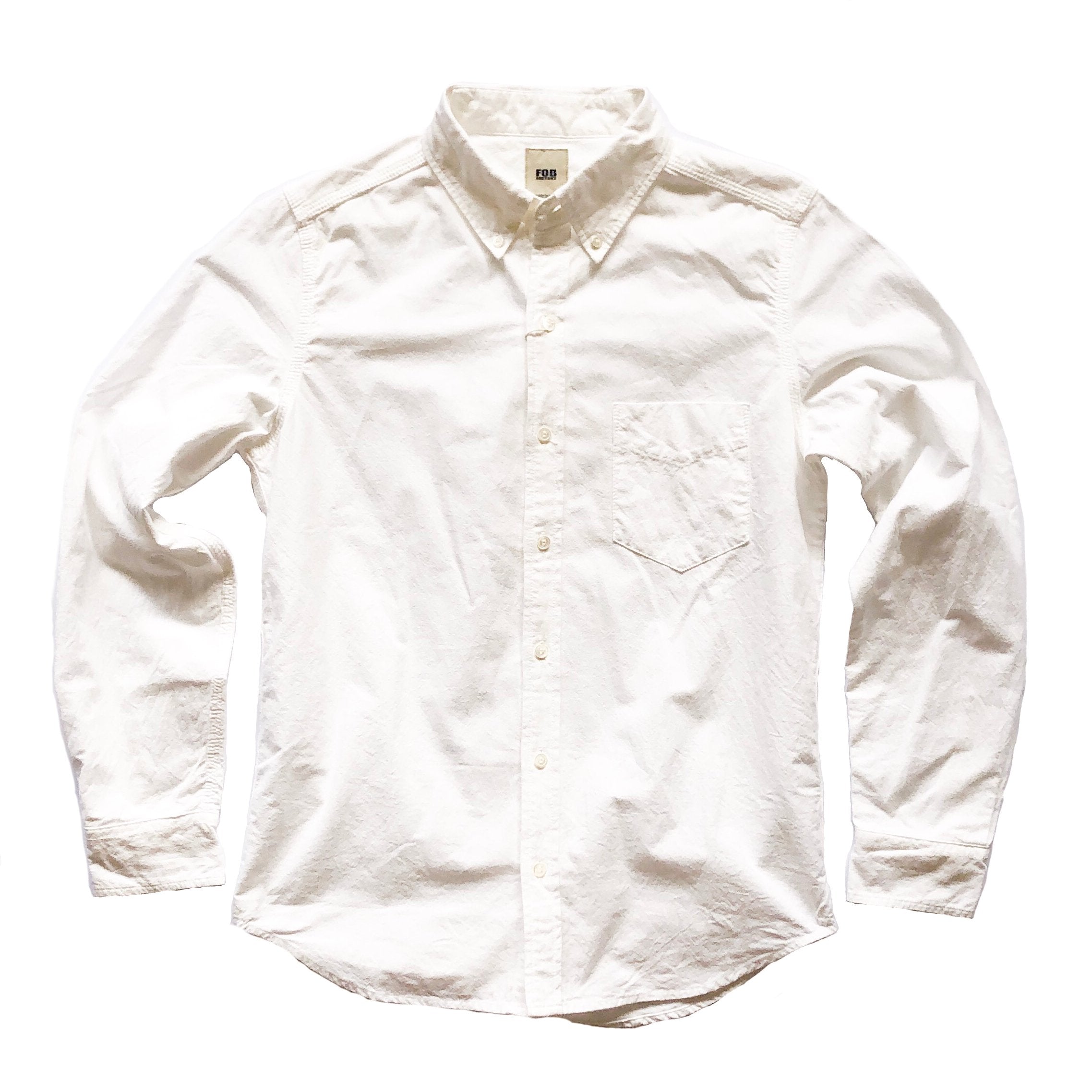 FOB Factory 'F3398' Ox L/S Shirt - White