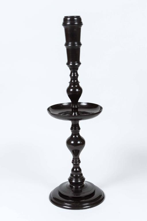 Pair of Vintage Black Metal Moroccan Candle Stands by Maitland-Smith