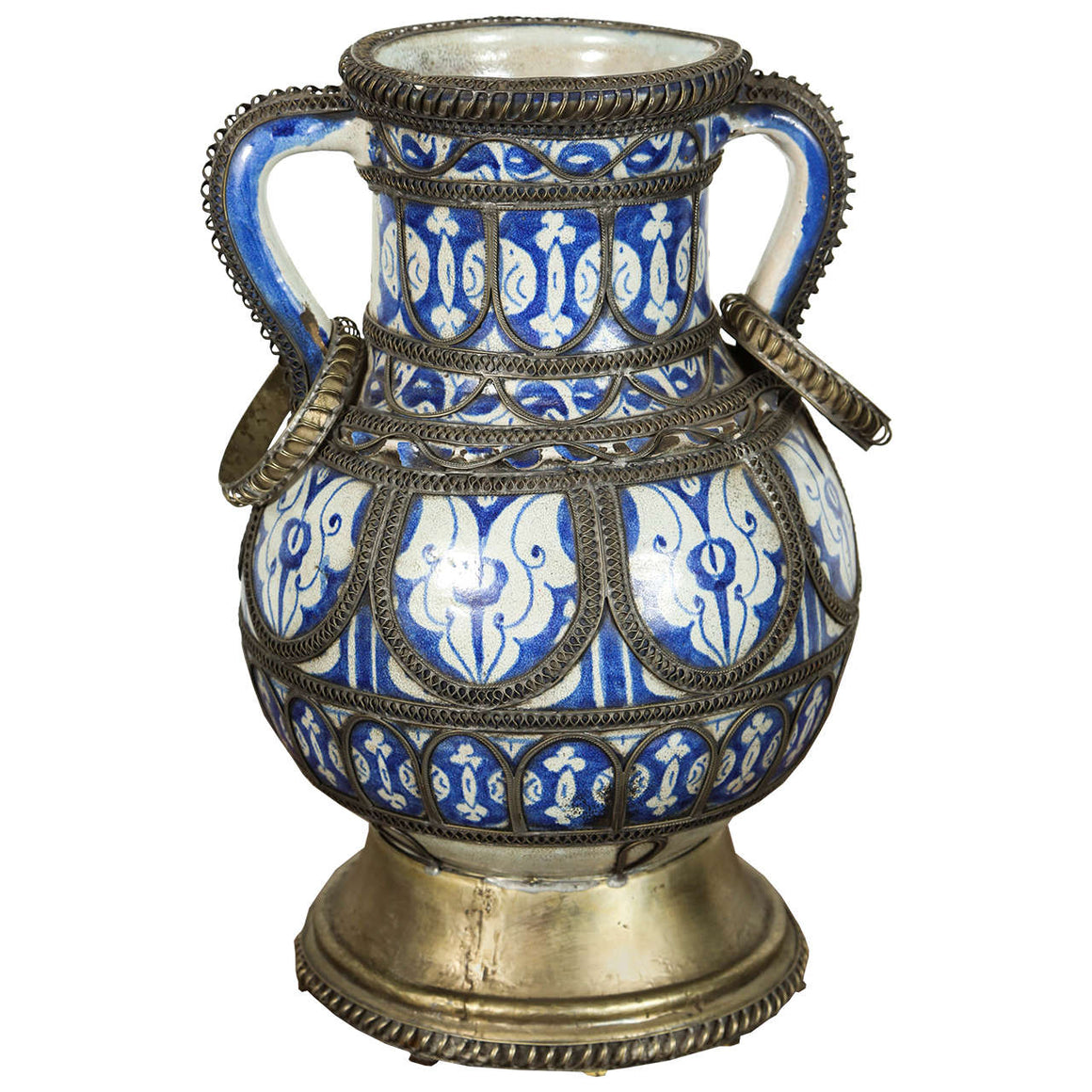 Moroccan Antique Ceramic Vase from Fez - E-mosaik