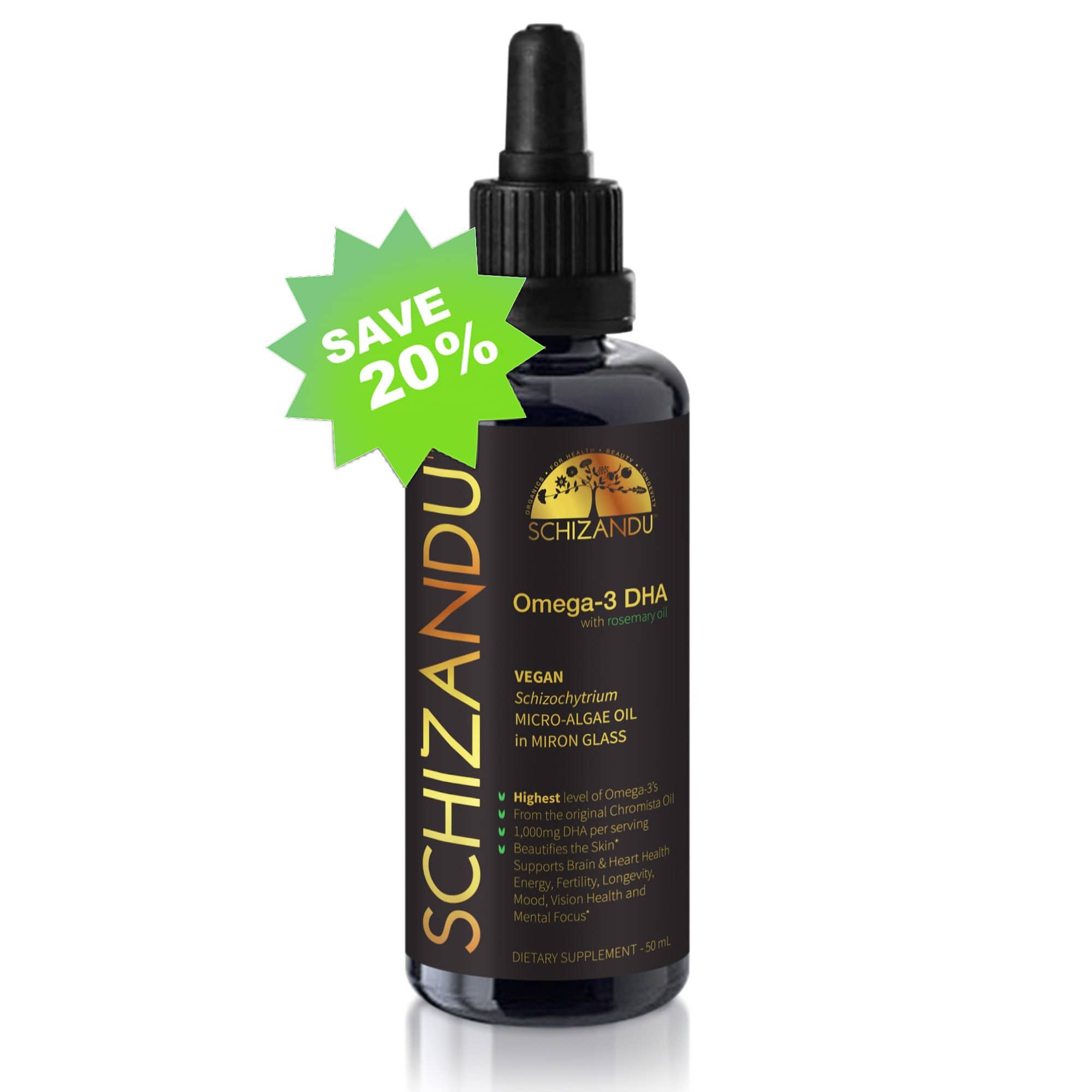The Most Potent, Purest Algae Oil (Omega-3, Vegan DHA Algal Extract, with Rosemary) Vireo Systems Racerback style with bound edges