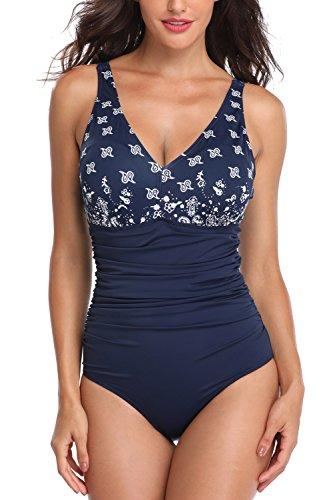 blue tummy control swimsuit