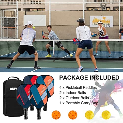 Beives Pickleball Paddles Pickle Ball Raquette Set of 4 Lightweight Pi ...