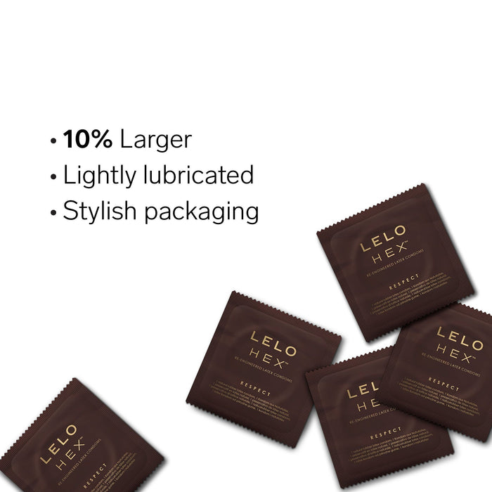 LELO HEX Respect, XL Size, Luxury Condoms with Unique Hexagonal Struct — eWellness Shop