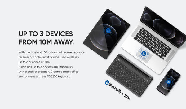 ABKO Multi-Device Bluetooth Wireless Keyboard