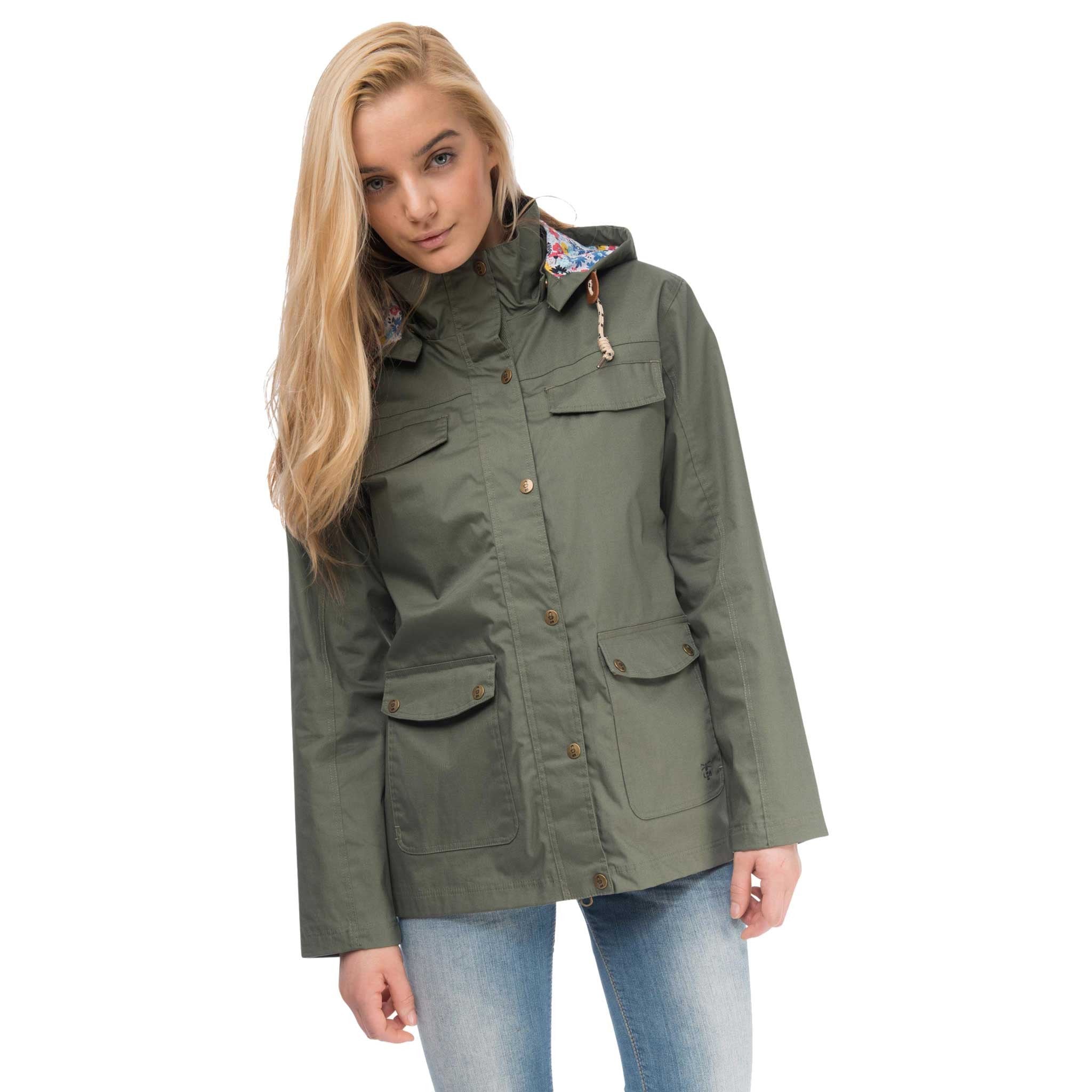 womens green rain jacket