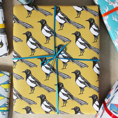 magpie wrapping paper for a teachers gift