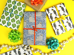 Penguin, Walrus and sprout Christmas wrapping paper