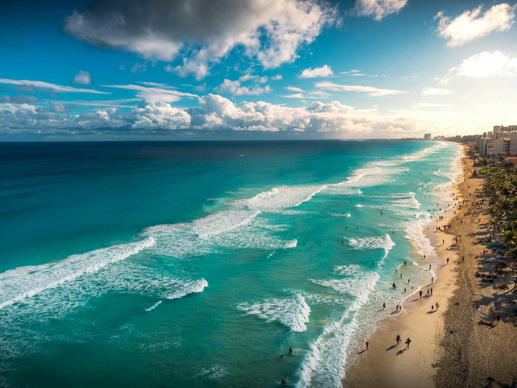 Aerial View of the Coast in Cancun, Mexico - Little Miss Meteo