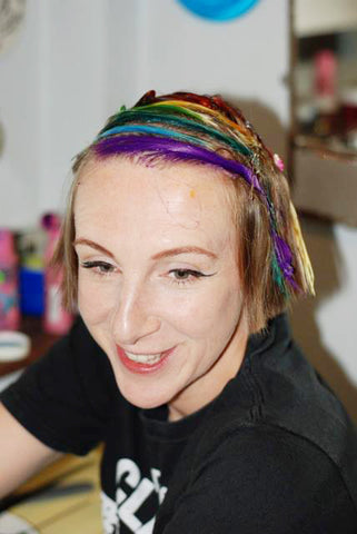 rainbow hair tutorial by Harriet Vine