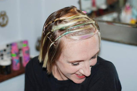 Rainbow hair tutorial by Harriet Vine