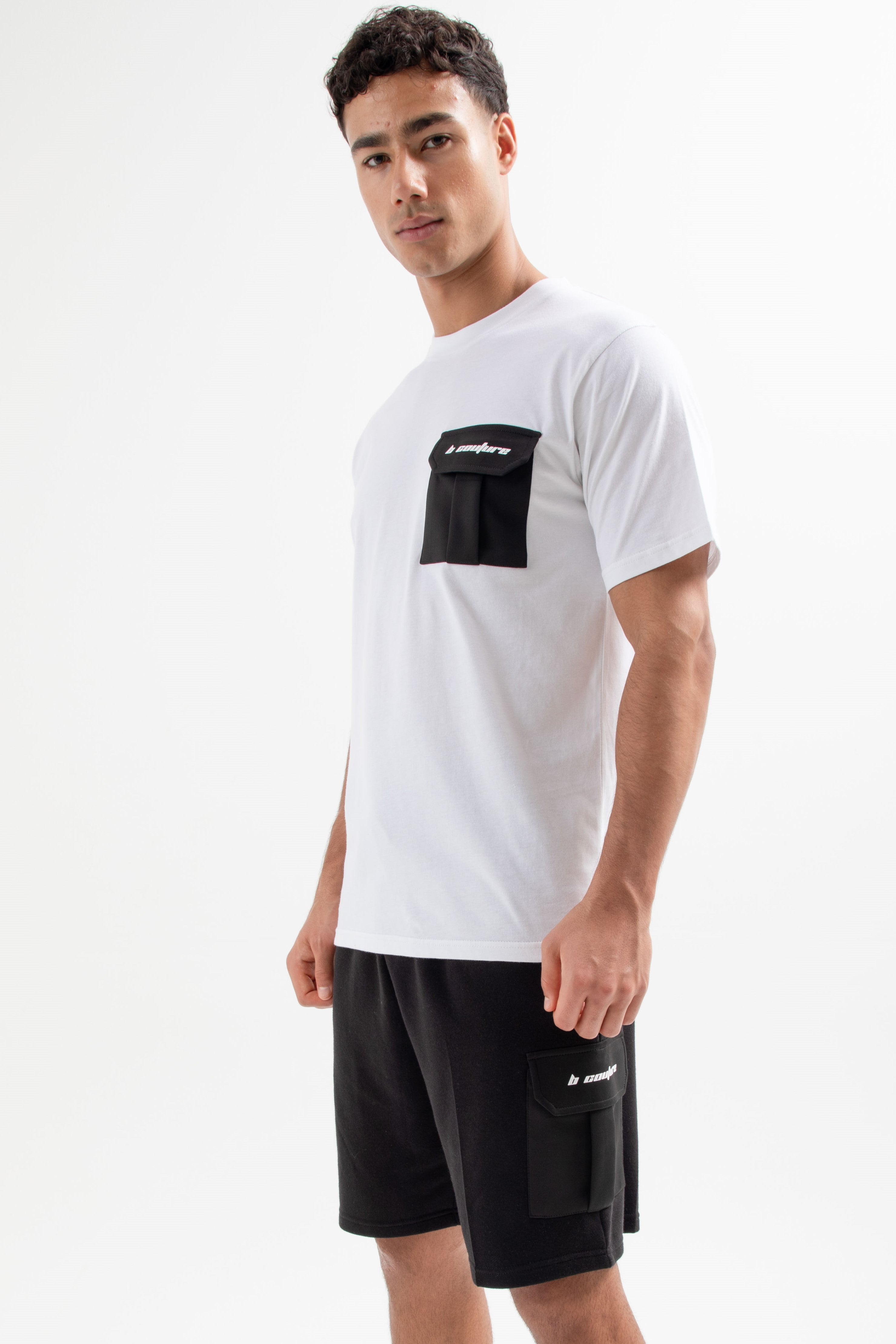 Image of Petersham T-Shirt & Short Set - White/Black
