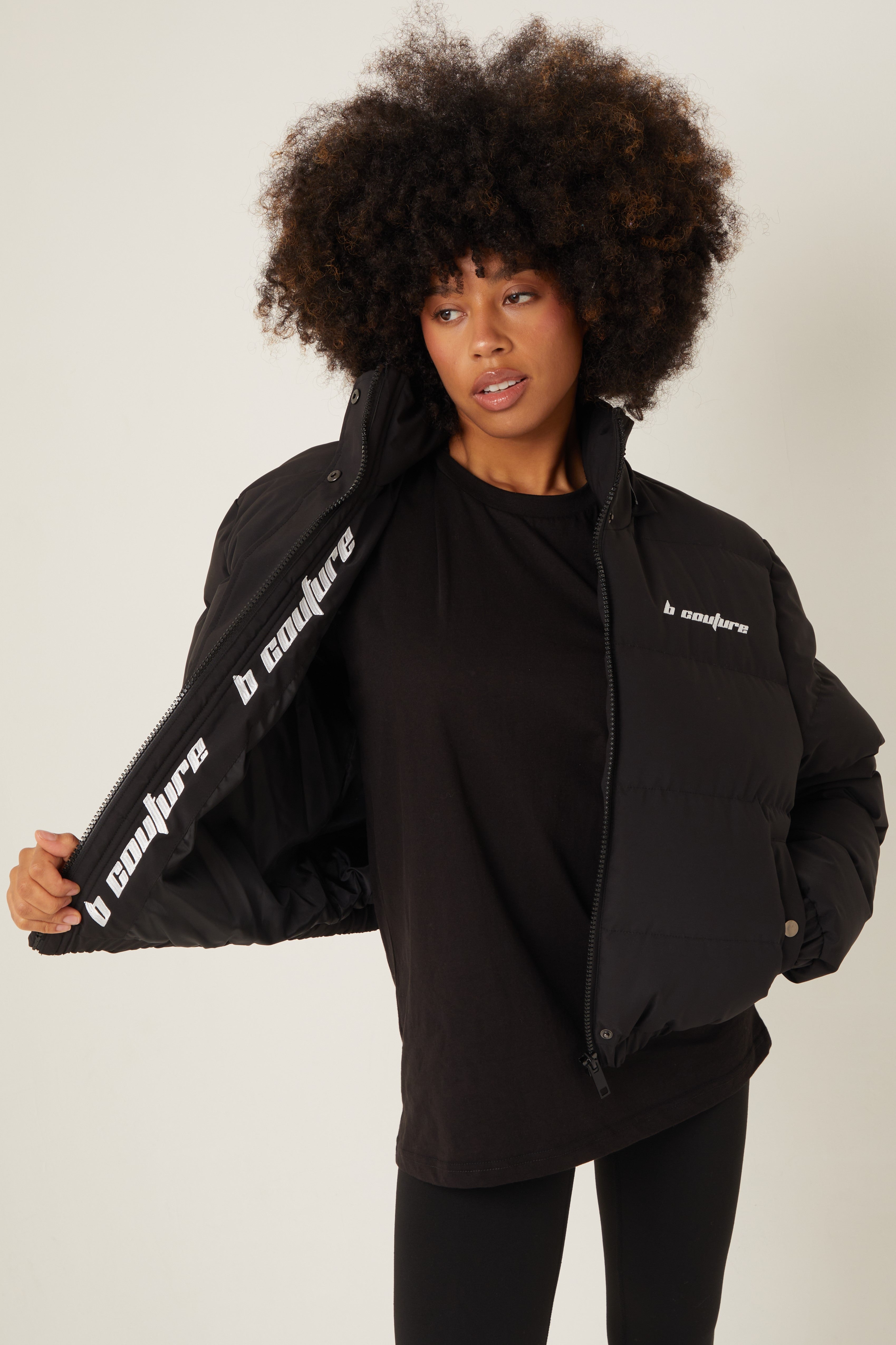Image of Bethnal Green Cropped Puffer Jacket - Black