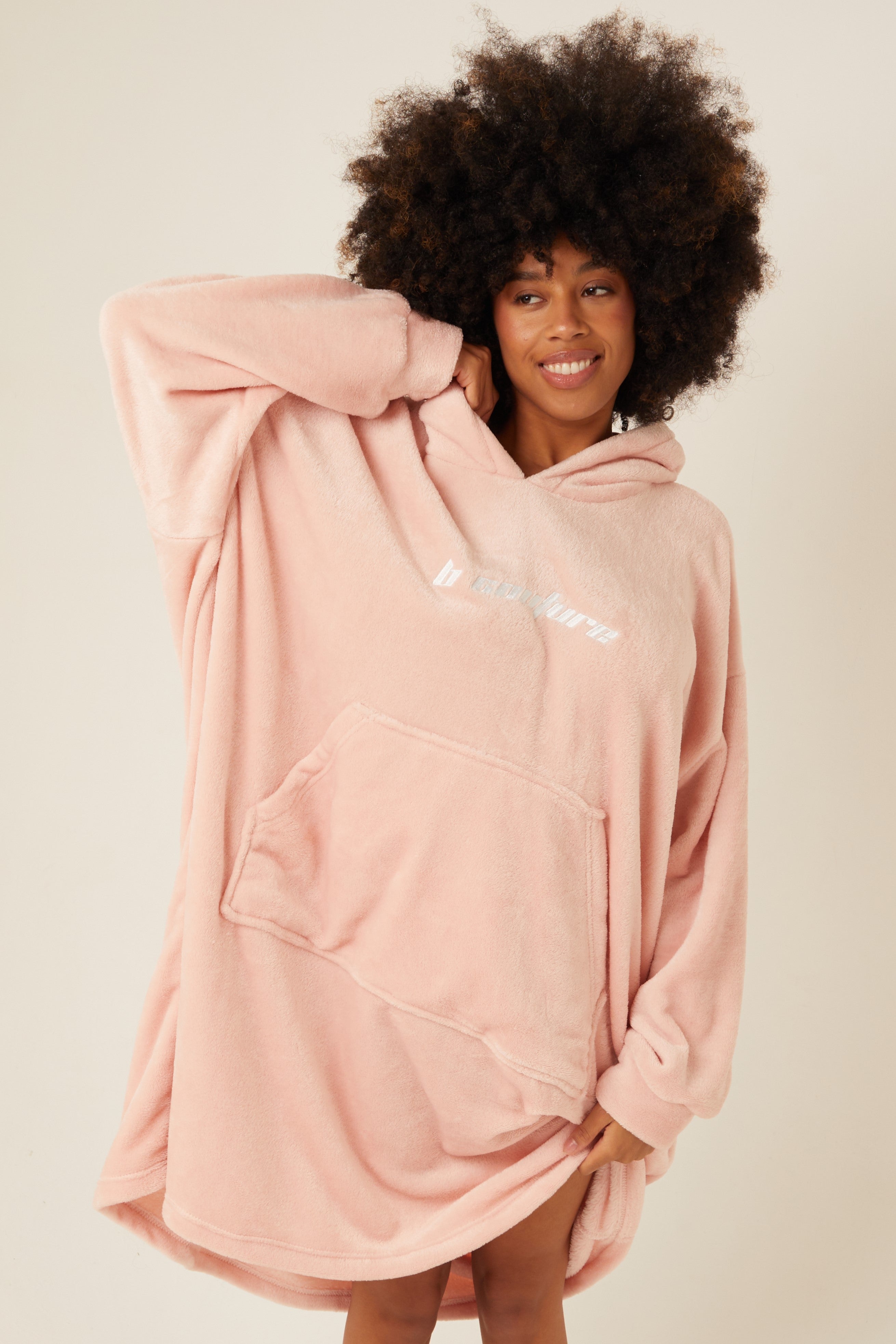 Image of Robert Street Fleece Blanket Hoodie - Pink