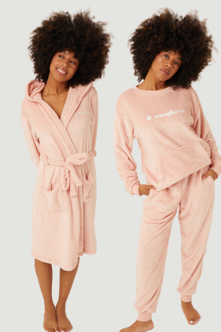 Image of Fluffy Robe & Fluffy PJ Set Bundle - Pink