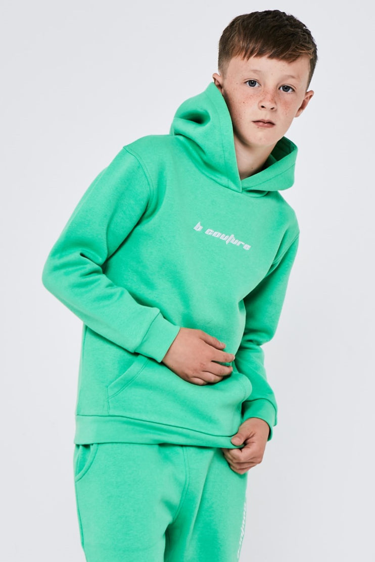 Calvin Klein - Hoodie - Colour Block Logo - Lime Green - Babbediboe  Kidsfashion