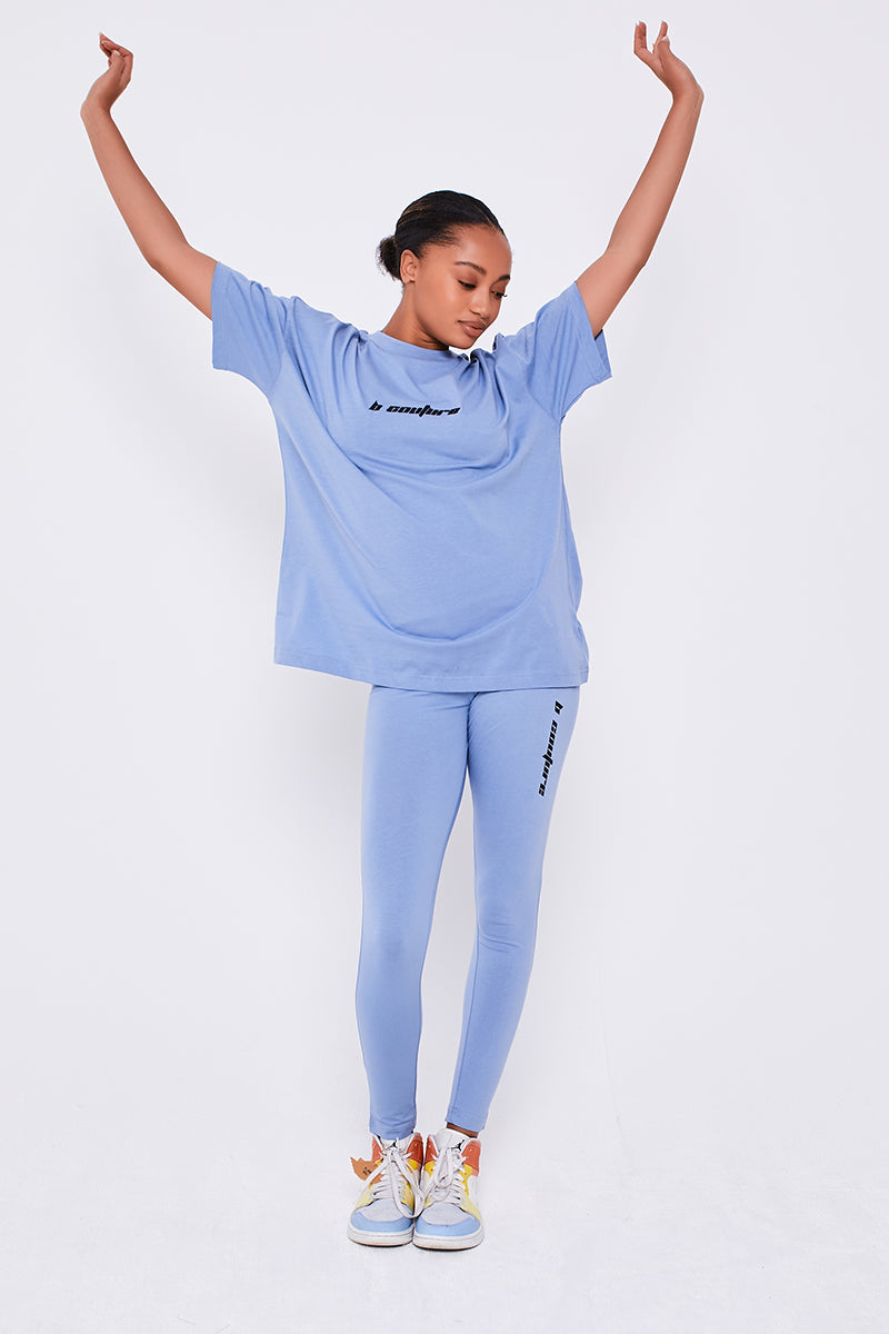 Seven Sisters T-Shirt & Leggings Set - Steel Blue