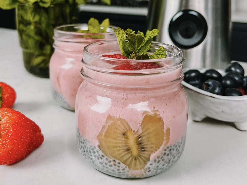 Raspberry and Peanut Butter Smoothie Chia Pudding