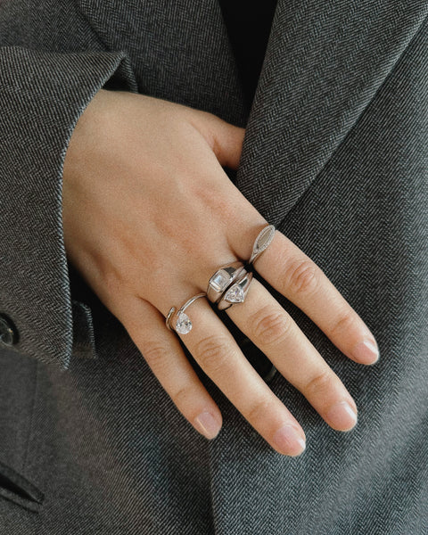 business casual ring stack