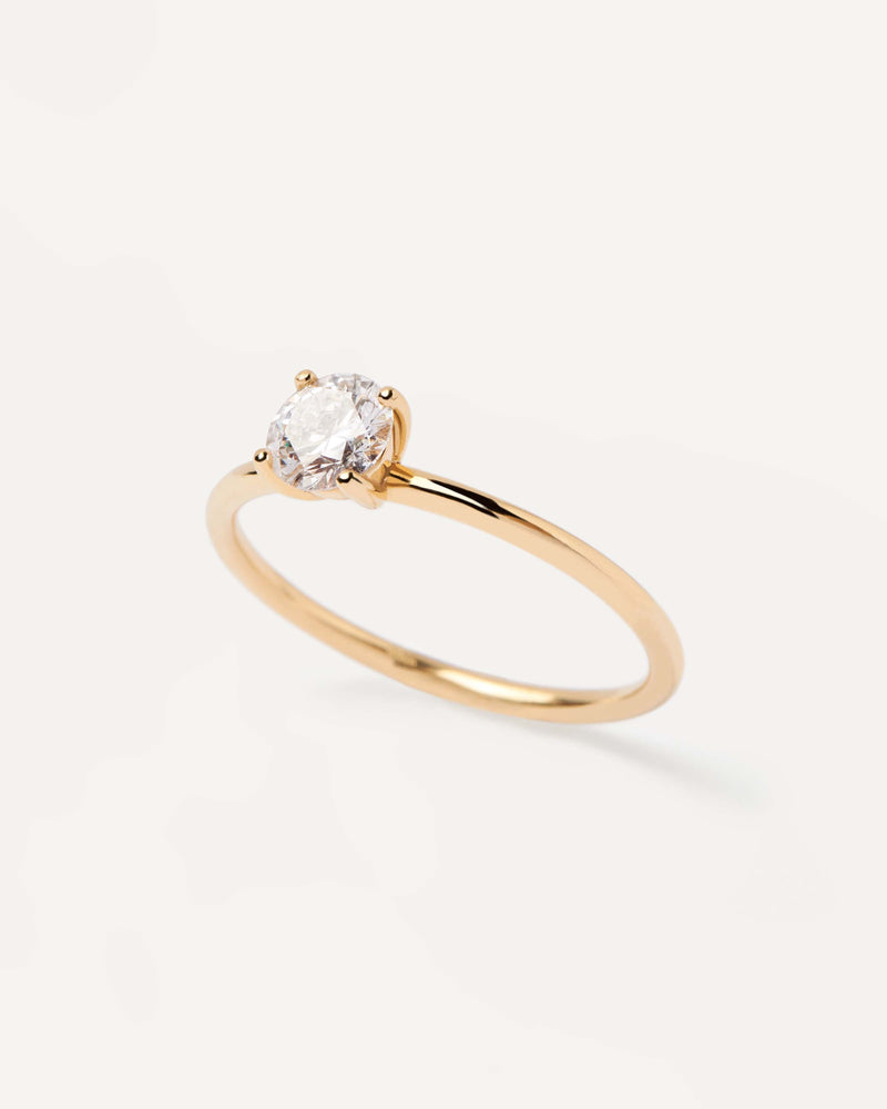 Diamonds and gold Solitaire Supreme Ring - PDPAOLA
