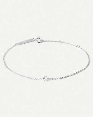 White Solitary Bracelet Silver - PDPAOLA