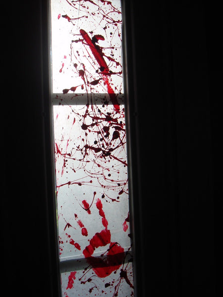 blood on window for halloween windows