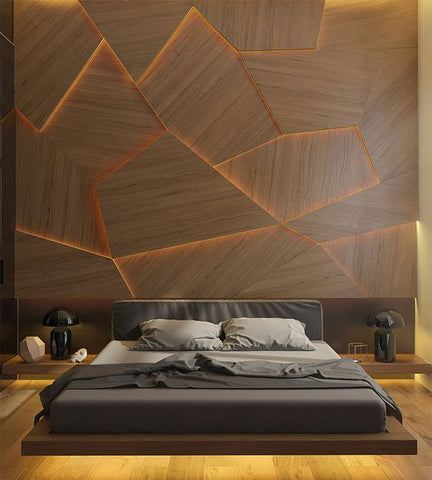 backlit panels bedroom