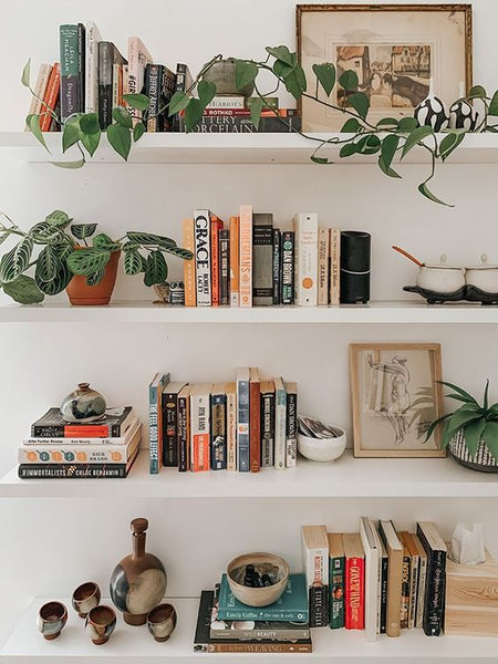 DIY Stacked Floating Book Shelves