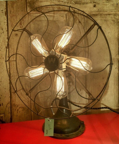 transform old fan to table lamp